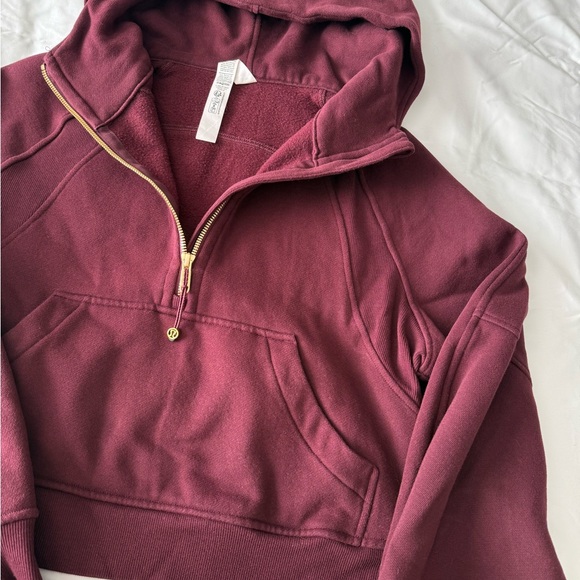 Maroon And Gold Scuba Oversized Half-Zip Hoodie - Picture 5 of 5